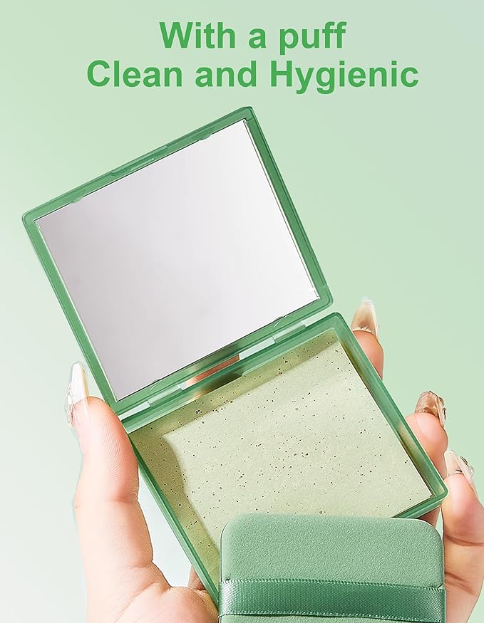 Upgrade Oil Blotting Paper - 300 Sheets w/Mirror, Puff & Refills, Absorbs Excess Face Oil, Controls Shine, Gentle for Makeup Use.