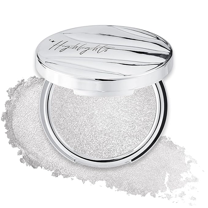 Erinde Shimmer Face Highlighter Makeup Powder, Cream to Powder Glow Finish, Lightweight & Healthy Radiance, Long Lasting Luminous Face Body Highlighter Makeup, 02 Galactic Shimmer