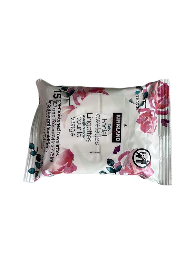 Kirkland Daily Facial Towelettes. Gentle Cleansing for Everyday Refreshment.For all skin types.15 Count.Remove makeup.Cleanse, Hydrate and Balance with One Towelette.