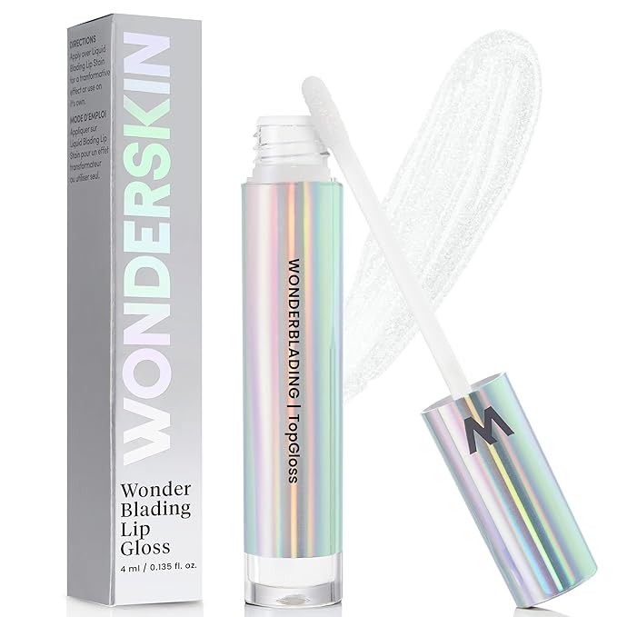 Wonderskin Lip Liner Pencil (Nutmeg) - 360 Contour Lipliner, Long Lasting, Sharpenable, Waterproof and Transfer-Proof with Clear Glitter Lip Gloss, Hydrating and High Shine Finish