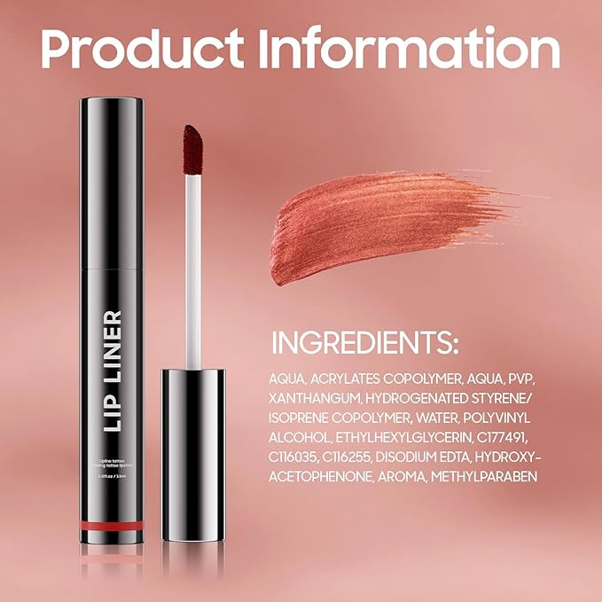 OETUIOW Lip Liner Stain, Long Lasting & Waterproof for Women & Girls All Skin Types, Easy to Create A Natural Lip Color (Cocoa)