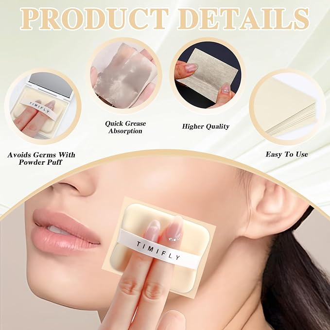 Facial Blotting Papers with Organizer, 1000 pieces Gardenia oil blotting sheets, long-lasting oil control (Cape Jasmine)