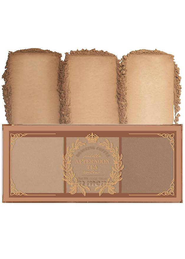 I'M MEME Wonder Velvet Cushion Foundation 02 Beige + Palette - Afternoon Tea Contour Roasting Coffee, 0.4 Oz Bundle