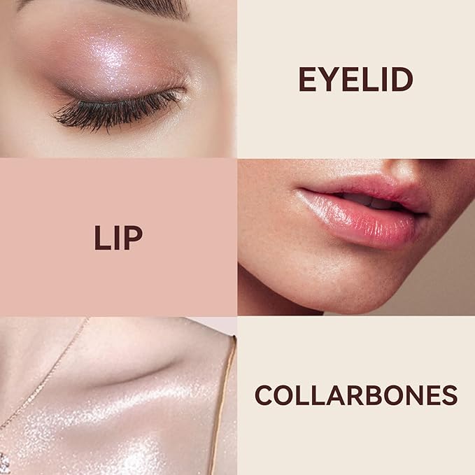 Highlighter Stick, Double Ended Highlighter Makeup Stick with Sponge Brush, Shimmer Waterproof Long Lasting Smooth Silver Glitter Brighten Face Makeup Pencil, 1 Count