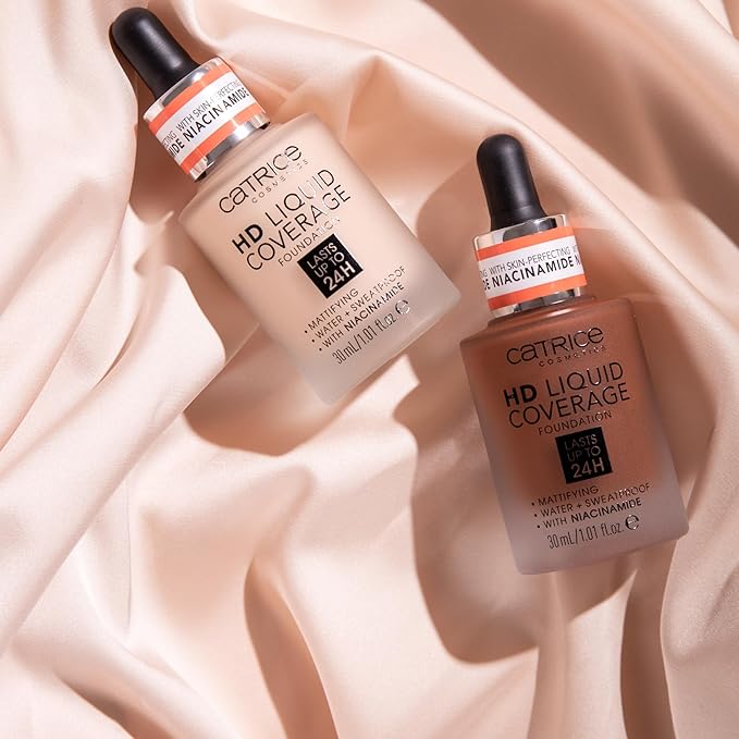 Catrice | HD Liquid Coverage Foundation | 24H Wear, Matte Finish, High Coverage, Waterproof Formula with Niacinamide | Vegan & Cruelty Free (082 | Warm Caramel)
