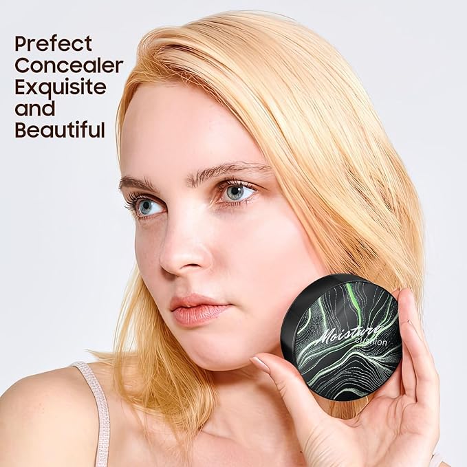 Mushroom Head Air Cushion CC Cream - Long-Lasting & Brightening BB Cream Foundation for Mature Skin, Waterproof & Moisturizing Full Coverage Self Adjusting Concealer (Ivory)