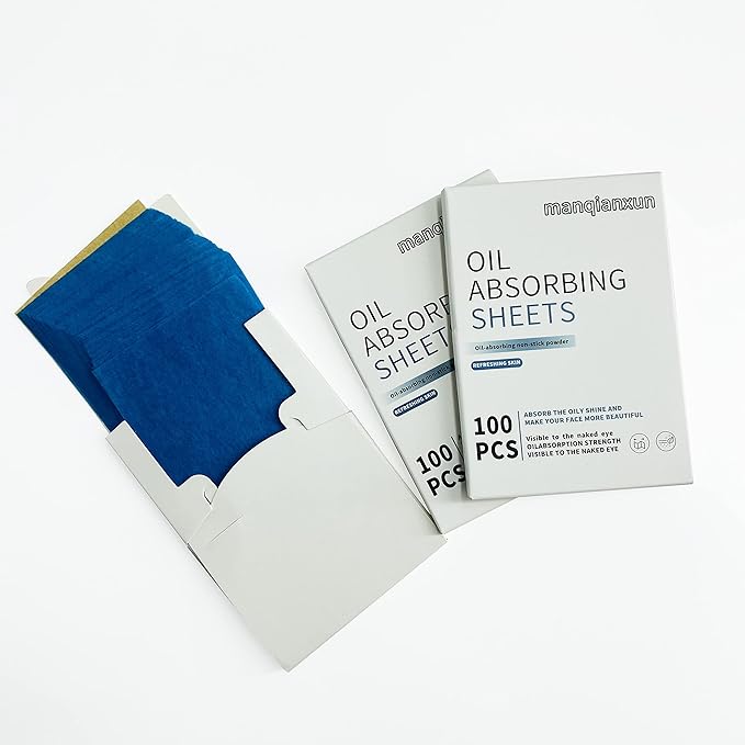 Premium Oil Blotting Paper Sheets, Translucent, Soft Face Blotting Paper Stay Skin Fresh and Smooth, for Facial Skin Care & Make Up(Blue) (3)