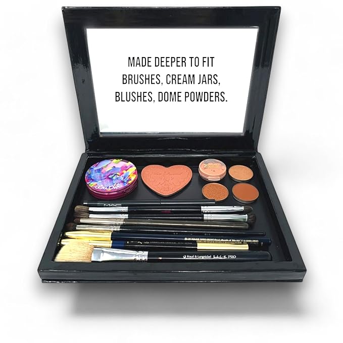 Extra Large Deep Black Empty Magnetic Makeup Palette with Clear Window