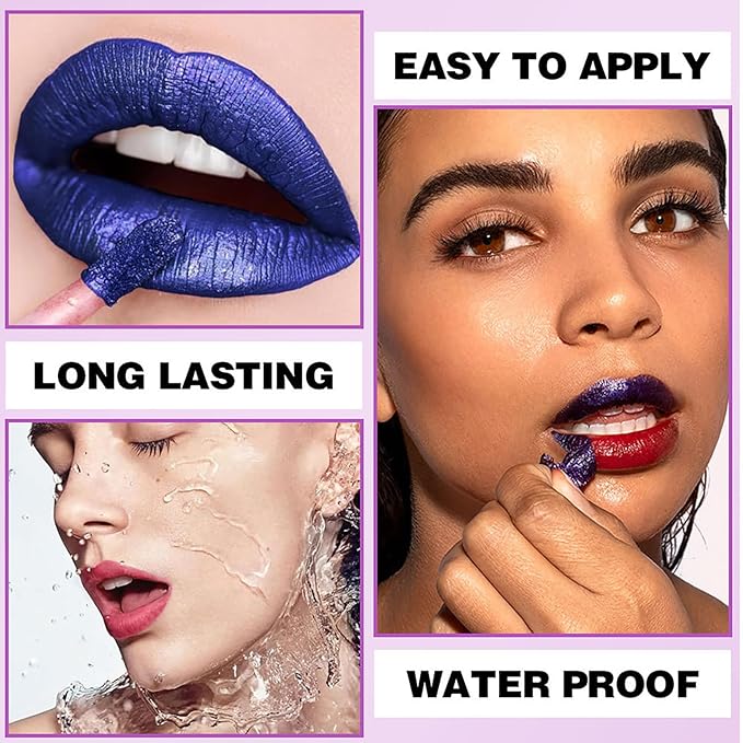 6PC Matte Lip Stain, Peel Off Lip Tint, Lip Tattoo, High Pigmented Tear-off Lip Gloss, Moisturizing Hydrating Liquid Lipsticks Set, No-Sticky Lip Balm Oil, Lip Care for All Skin Tones, 176