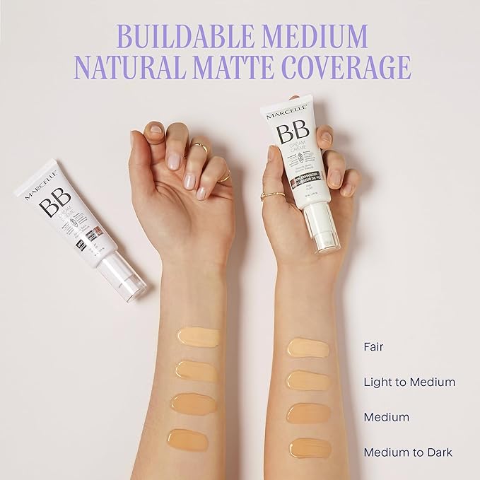 Marcelle BB Cream Beauty Balm, Medium, Hypoallergenic and Fragrance-Free, 1;5 Ounces