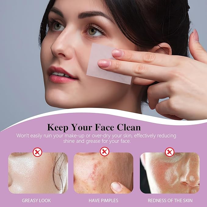 1000 pieces Natural lavender oil-absorbing tissues, special oil-absorbing tissues for oily skin, highly effective in absorbing oil, and easy to carry(Lavender)