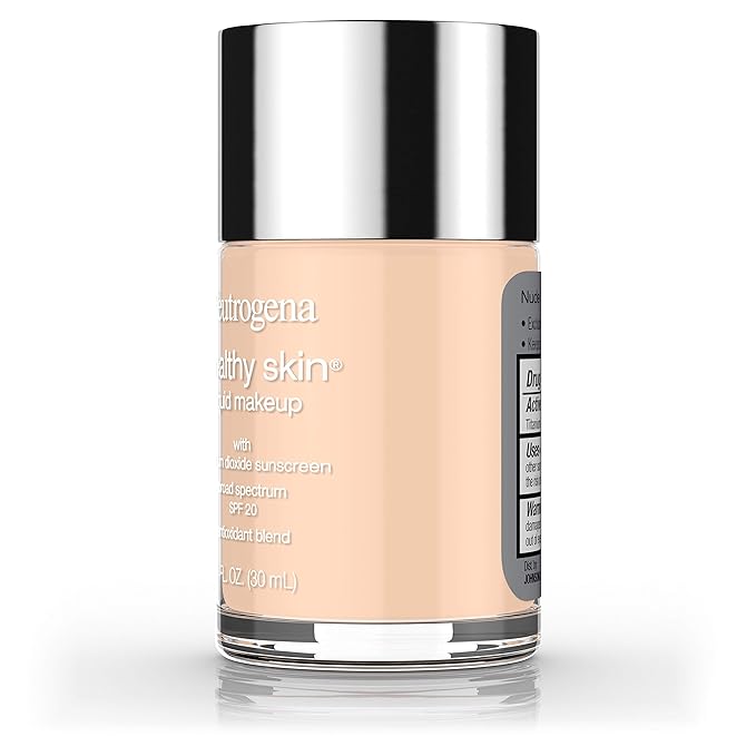 Neutrogena Healthy Skin Liquid Makeup Foundation, Broad Spectrum SPF 20 Sunscreen, Lightweight & Flawless Coverage Foundation with Antioxidant Vitamin E & Feverfew, 40 Nude, 1 fl. oz