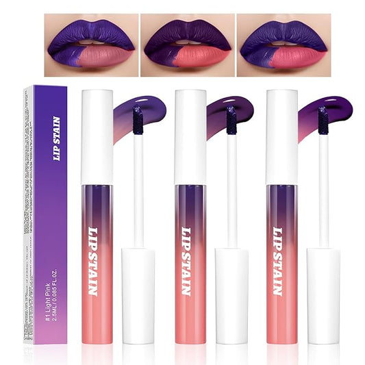 DAGEDA 3 Colors Peel Off Lip Stain Set, Matte Finish Lip Liner Stain, Waterproof, Non-sticky, Long-lasting Peel Off Lip Liner Stain, Highly Pigmented Tattoo Lip Tint Stain