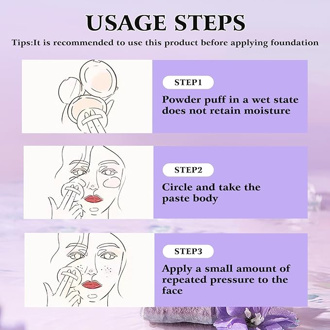 Gel-like Formula Oil-Control Primer & Setting Powder, Polvos Compactos Matte Powder for Silky Blurring Oil Control, Lavender Blurring Powder