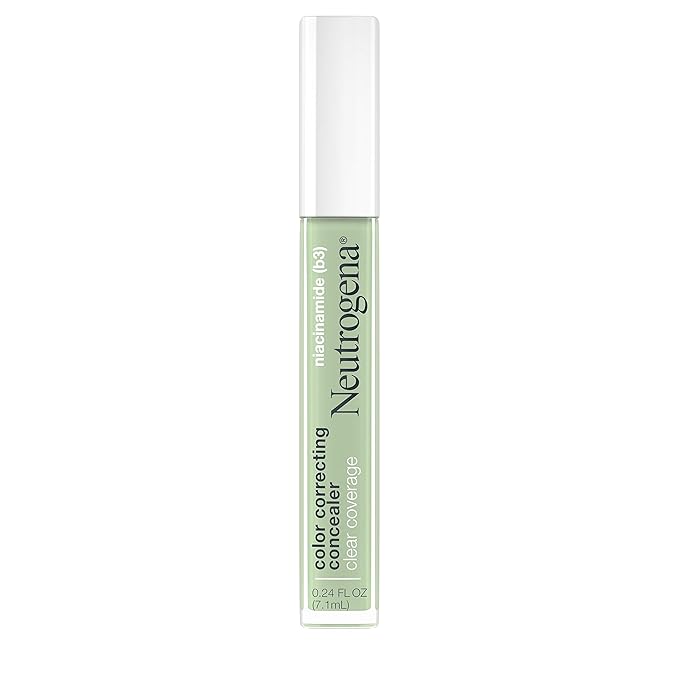 Neutrogena Clear Coverage Color Correcting Lightweight Face Concealer Makeup with Niacinamide & Green Pigment to Help Reduce Redness, 0.24 Fl Oz