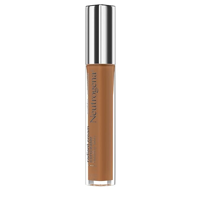 Neutrogena Healthy Skin Radiant Brightening Cream Concealer with Peptides & Vitamin E Antioxidant, Lightweight Perfecting Concealer Cream, Non-Comedogenic, Pecan Medium/Deep 02 with warm (Pack of 2)