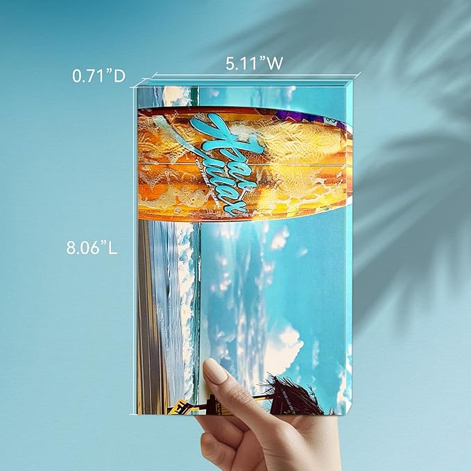 Magnetic Makeup Palette DIY Empty Eyeshadow Lipstick Palette with Mirror 3D Finish Surface Paper Makeup Organizer (Summer Day)