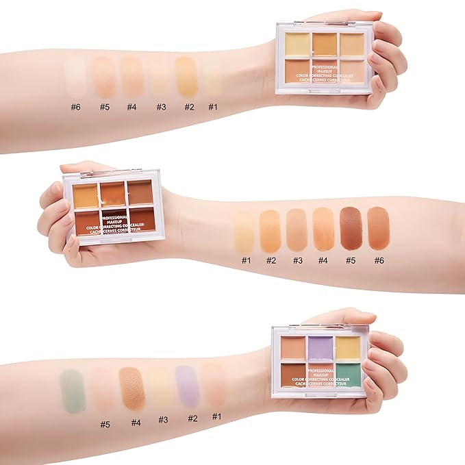 6 Colors Concealer Palette, Colour Correcting Makeup Palette, Long Lasting Smooth Lightweight Concealer And Contour Palette