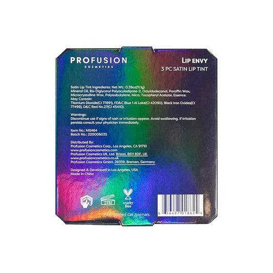 Profusion Cosmetics Sea Witch 3 PC Satin Lip Tint Set, Long Lasting Glamour with Mesmerizing Shades, Dive Into Intense Color and Rise Your Makeup Routine With Premium Beauty Tool