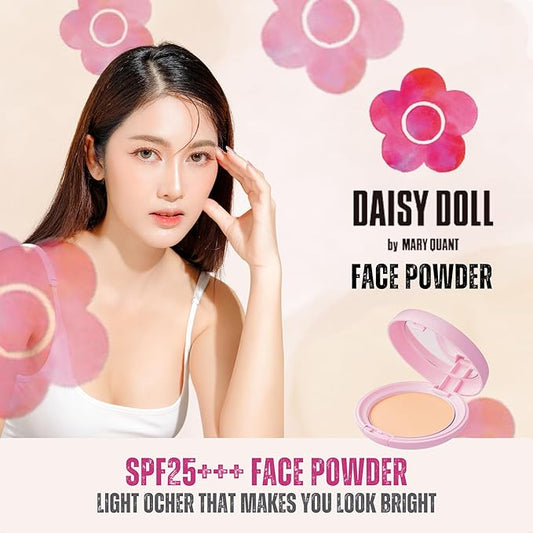 Face Powder, Pressed Setting Powder w/SPF 25 PA+++, Japanese Makeup for Matte & Smooth Finish, 0.3 oz (10 g), 02 Pink Ocher