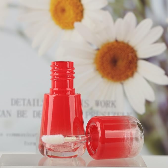 COSIDEA 20pcs Empty Cute Mushroom Shape Red lip gloss tube 4ml 0.13oz with wand Lipgloss tubes containers for lip oil packing