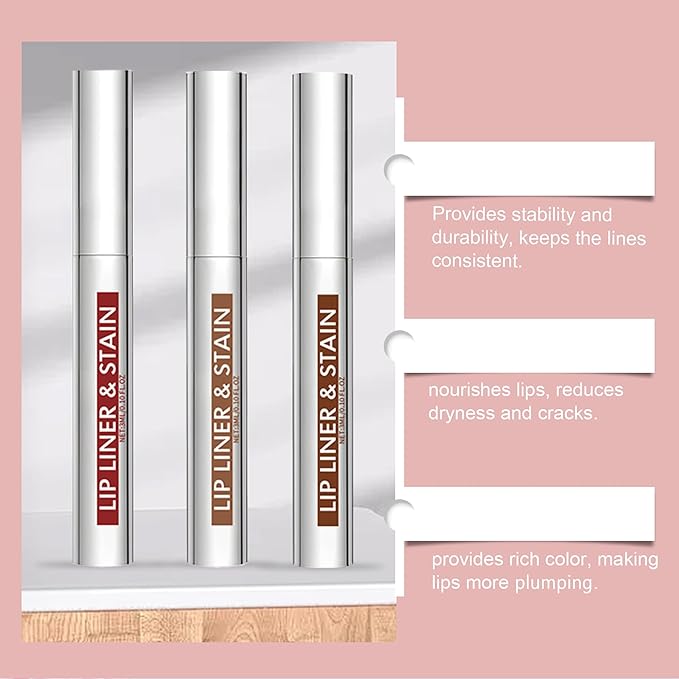 Lip Tint Stain Peel Off - Waterproof Lip Liner Stain, Moisturizing Long-Lasting Lip Stain, Create Natural Lip Color for Women Daily or Special Occasion Use for All Skin Types, #01 Red-Brown