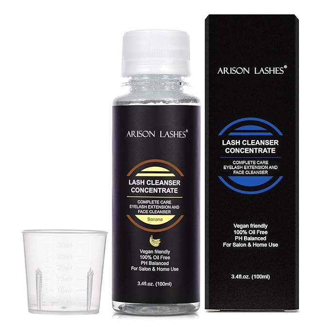 Eyelash Cleanser Concentrate 100ml Lash Extensions Shampoo Natural Foaming Cleanser DIY Non-lrritating Wash for Extensions Lashes with Salon Home Care-Makes 20 Bottles 60ml lash Shampoo (Banana)