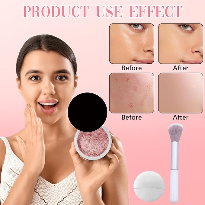 Blurring Setting Powder,Blurring Pink Powder,Beauty Pink Blurring Powder,Beauty Pink Setting Powder,Blurring Powder for All Skin Types