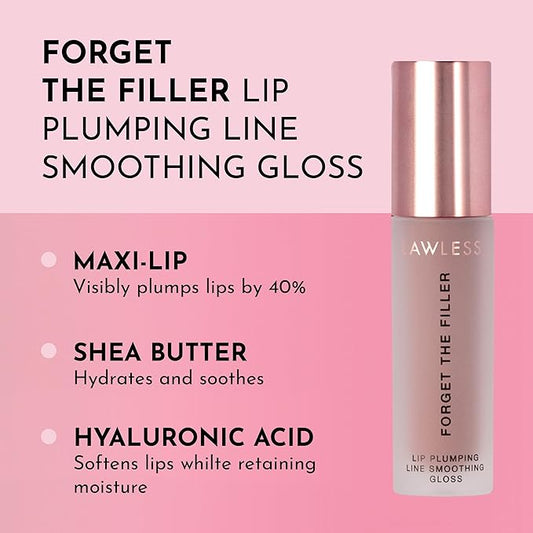 Women's Forget The Filler Lip Plumper Line Gloss, George, Pink, 0.11 Fl Oz (Pack of 1)