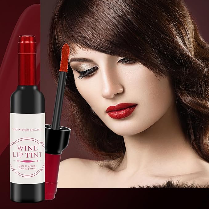 ALIVER Wine Lip Tint 6 Colors/Set, Waterproof Long Lasting Lip Stain, Non stick Cup Lip Gloss, Light