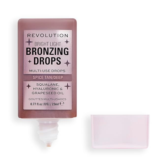 Revolution, Bright Light Bronzing Drops, Bronze & Glow for Face & Body, Infused with Hyaluronic Acid, Vegan & Cruelty-Free, Bronze Summer, 0.77 fl oz