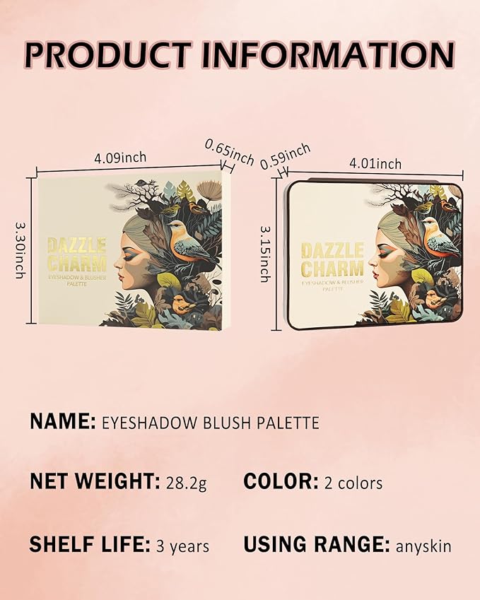 Glitter Matte Eyeshadow Blush Palette-18 Colors Multiuse Makeup Palette for Eye Cheeks,Long-lasting Waterproof Matte Shimmer Colored Portable Makeup,Mother's Day Makeup Gift Set for Women-01