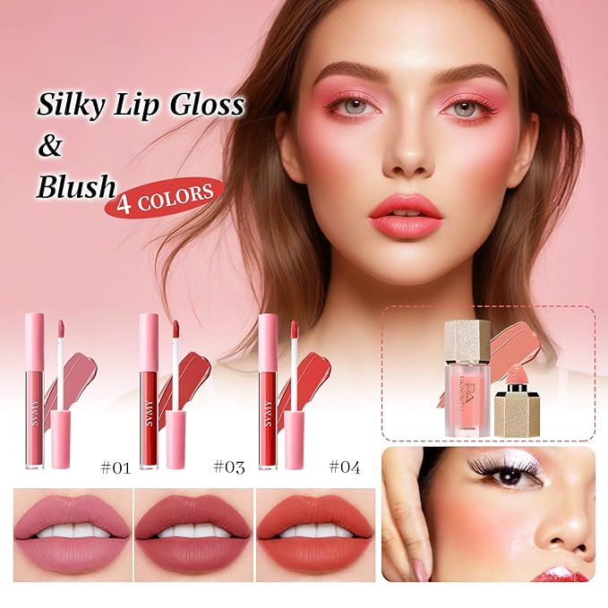 Makeup Kit for Women - Full Kit for Beginners Teens Girls, Includes 25 Colors Matte & Shimmer Eyeshadow Palettes, Blush Palette, Lip Gloss Set