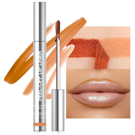 Lip Stain Peel Off, Orange Lip Liner Stain Peel Off Tattoo Matte Lip-tint, Long Lasting, Waterproof, Transfer-proof, Moisturizing, Easy to Use, Highly Pigmented Color for All Skin Types (#01)