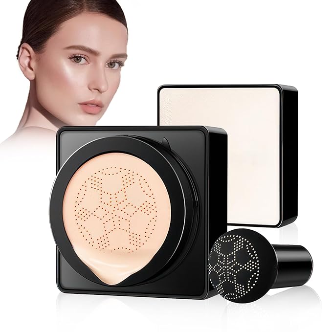 Air Cushion CC Cream Foundation - Moisturizing BB Cream Makeup with Screw Lid Concealer, Matte, Waterproof & Oil Control Concealer, Even Skin Tone, All-Day Hold (Natural)
