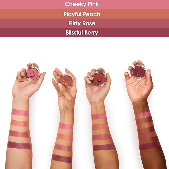 Beautyblender Bounce Liquid Whip Cream Blush, Dewy Glow, Long-Lasting, Buildable Color, Vegan with Hyaluronic Acid & Vitamin C, Blissful Berry