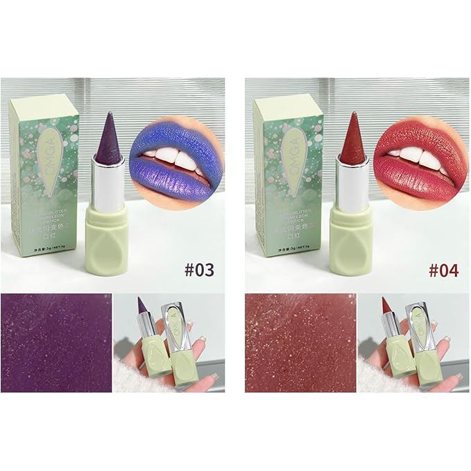 6 Colors 2 in 1 Gradient Lip Liner and Lipstick Lip Combo Set, Matte Red Green Blue Chameleon Lip Liner Creamy Lip Pencil Crayon, High Pigmented Long lasting Lipstick Makeup Gifts for Women