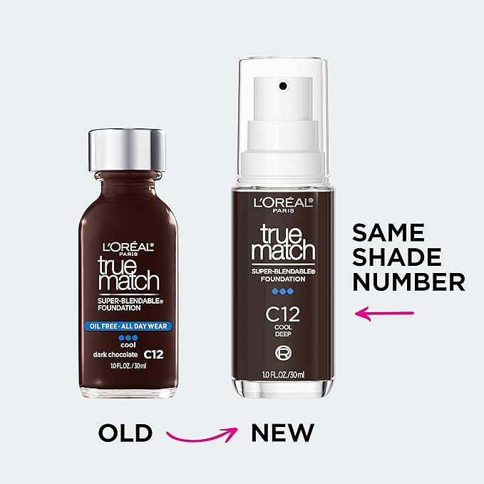 L'Oreal Paris True Match Super-Blendable Foundation, Medium Coverage Liquid Foundation Makeup, C11, Deep, 1 Fl Oz