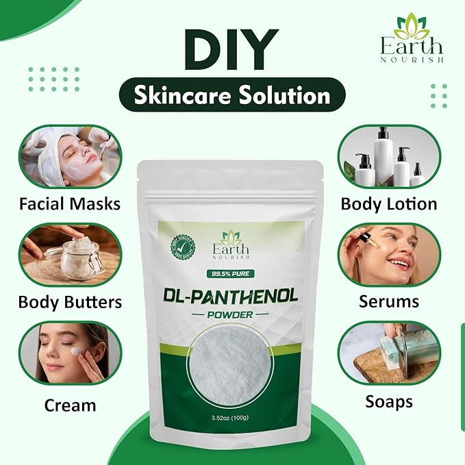 DL-Panthenol Powder 3.52oz / 100g - Provitamin B5 for Hair, Skin & DIY Cosmetics (Pack of 2)