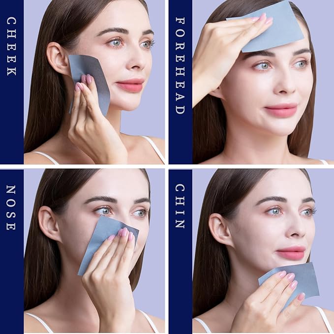 Teenitor 200 Counts Blotting Paper for Oily Skin, Face Oil Sheets with Bamboo Charcoal, Oil Blotting Sheets for Face Oil Absorbing Sheets for Face Men Women, Oil Control Film 3.93" x 2.75"