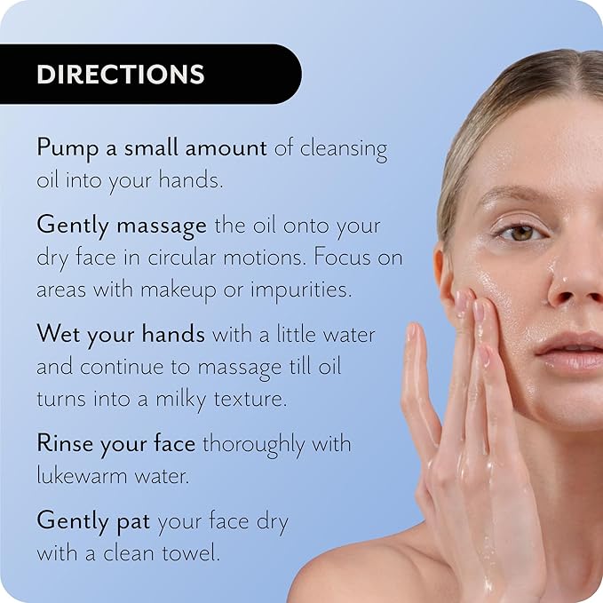 Face Cleansing Oil – Hydrating Makeup Remover & Deep Pore Cleanser | Natural Oils with Grape Seed | Men & Women Cleansing Facial Wash for All Skin Types, Vegan & Cruelty Free | 3.72 fl oz