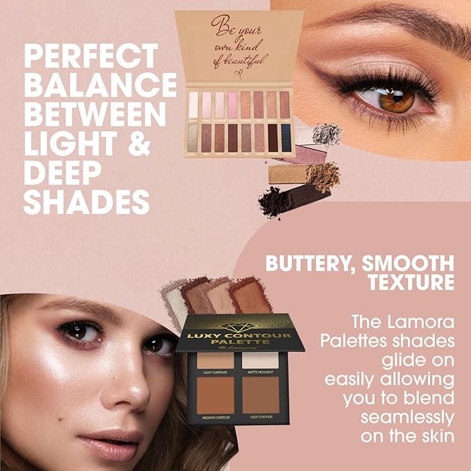 Lamora Eyeshadow Palette (Exposed) with Powder Contour Palette