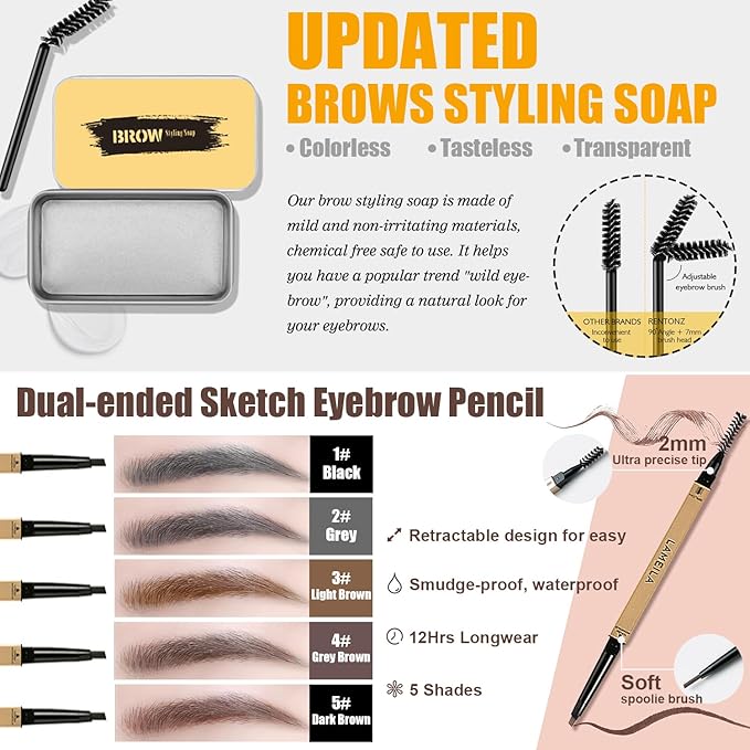 All in One Makeup Kit for Women Full Kit, 12 Colors Eyeshadow, Foundation & Primer, CC Cream, Lipsticks, Mascara, Makeup Brush & Sponge, Brow Pencil & Soap, Eyeliner, Contour Stick, Cosmetics Bag