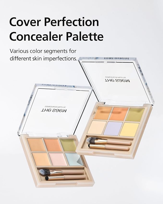 THESAEM Cover Perfection Concealer Palette 01 Cover&Correct - Multi Use 6 Colors Correcting Conceal Palette - for Dark Circles, Imperfections, Face Tone Corrector, Ideal for Fair to Light Skin
