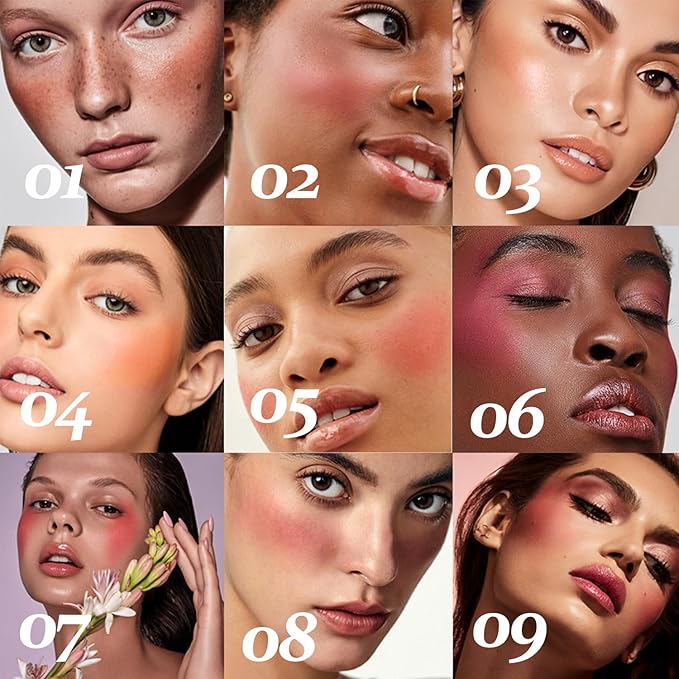 Cream Blush, Matte Moisturizing Makeup Effect, Long-Lasting, Easy to Apply, Anti-smudge, Natural Makeup, Cream Blush Suitable For Women in Various Occasions-06 Rose Red