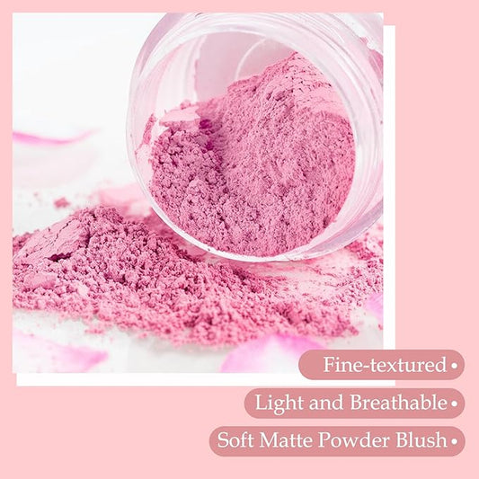 Boobeen Loose Blush Powder Air Cushion Blush, Natural Blusher Matte Face Blush for Cheeks, Highly Pigmented Blush Makeup Easy to Blend Long-lasting Single Color Blush
