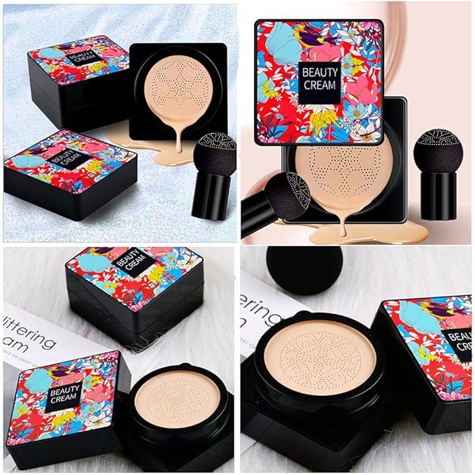 Mushroom Head Air Cushion CC Cream, Mushroom Head Air Cushion BB Cream/Air Cushion CC Cream/Concealer Long Lasting Nude Makeup Foundation,Oil Control, Moisturizing Air BB Cream