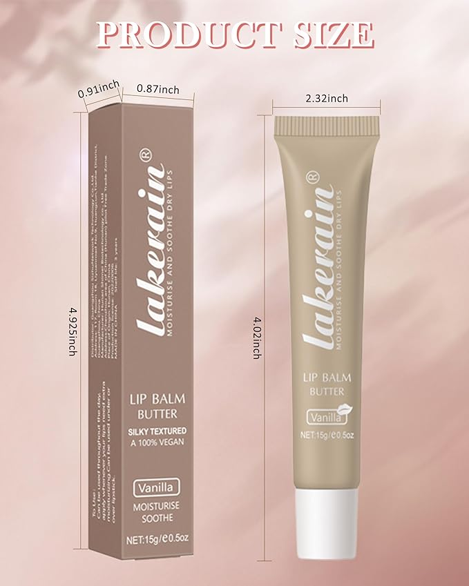 Tinted Lip Butter Balm-3 Colors Vanilla Beige Brown Pink Sugar Lip Gloss,Clear Jelly Yummy Tint Lip Stain,Long Lasting Hydrating Glow Reviver Lip Care Oil,Women's Day Makeup Gift for Women-Set A