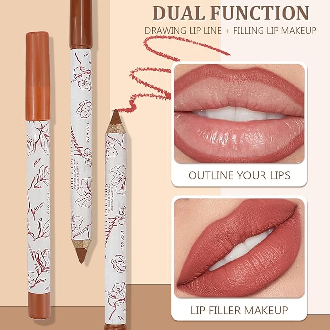 12 Colors Matte Lip Liner Lipliner Pencil Velvet Lip Liner Slim Lip Pencil Smooth Lipsticks Waterproof Long Lasting Lip Liner Makeup Supplies Lip plumper Cosmetic Set