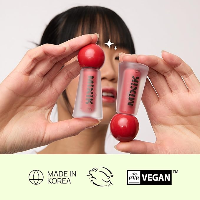 MIXIK Juicy Lip Tint, Hydrating Water-Based Lip Stain and Gloss that feels light and fresh for Dewy and Radiant lips, Formulated with Blue Agave Extract for long lasting Moisturizing (Spiced Sangria)
